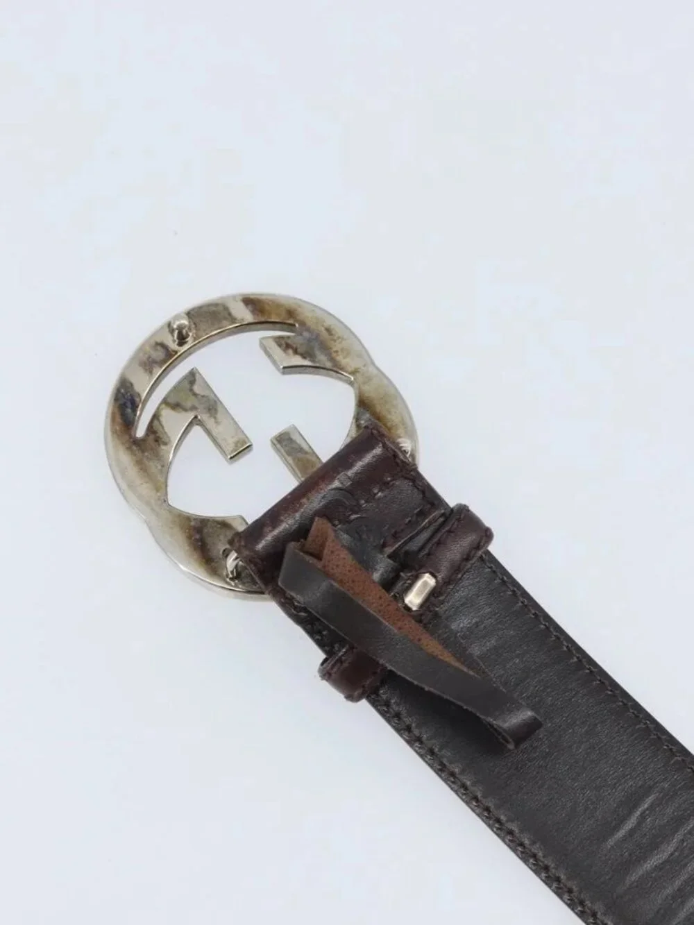 GUCCI GG Canvas Guccissima Belt Leather 45.3